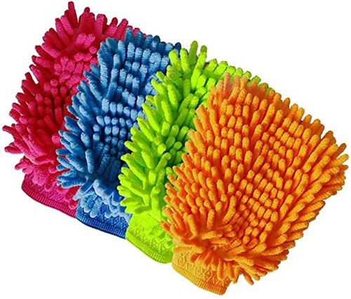 Microfibre wash mitt washing - wash,